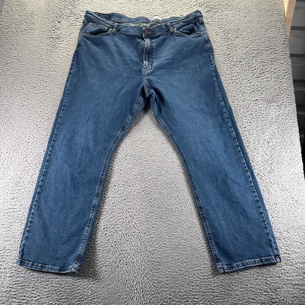 Wrangler Jeans Mens 40x30 Blue Cotton Denim Bootcut Relaxed Workwear Stretch